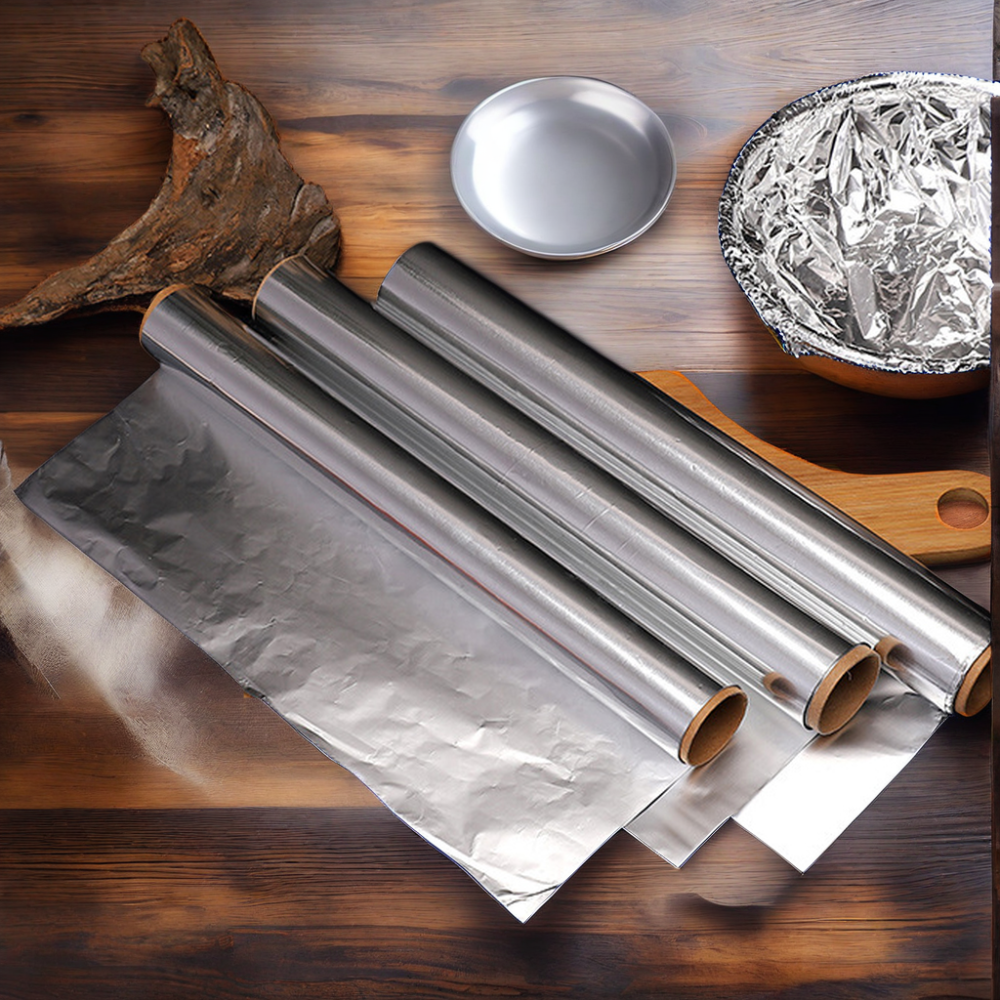 Aluminum Foil Wrap for Food Heavy Duty Aluminum Foil BBQ Silver Foil Rolls for Grilling, Roasting, Baking Perfect for Commercial