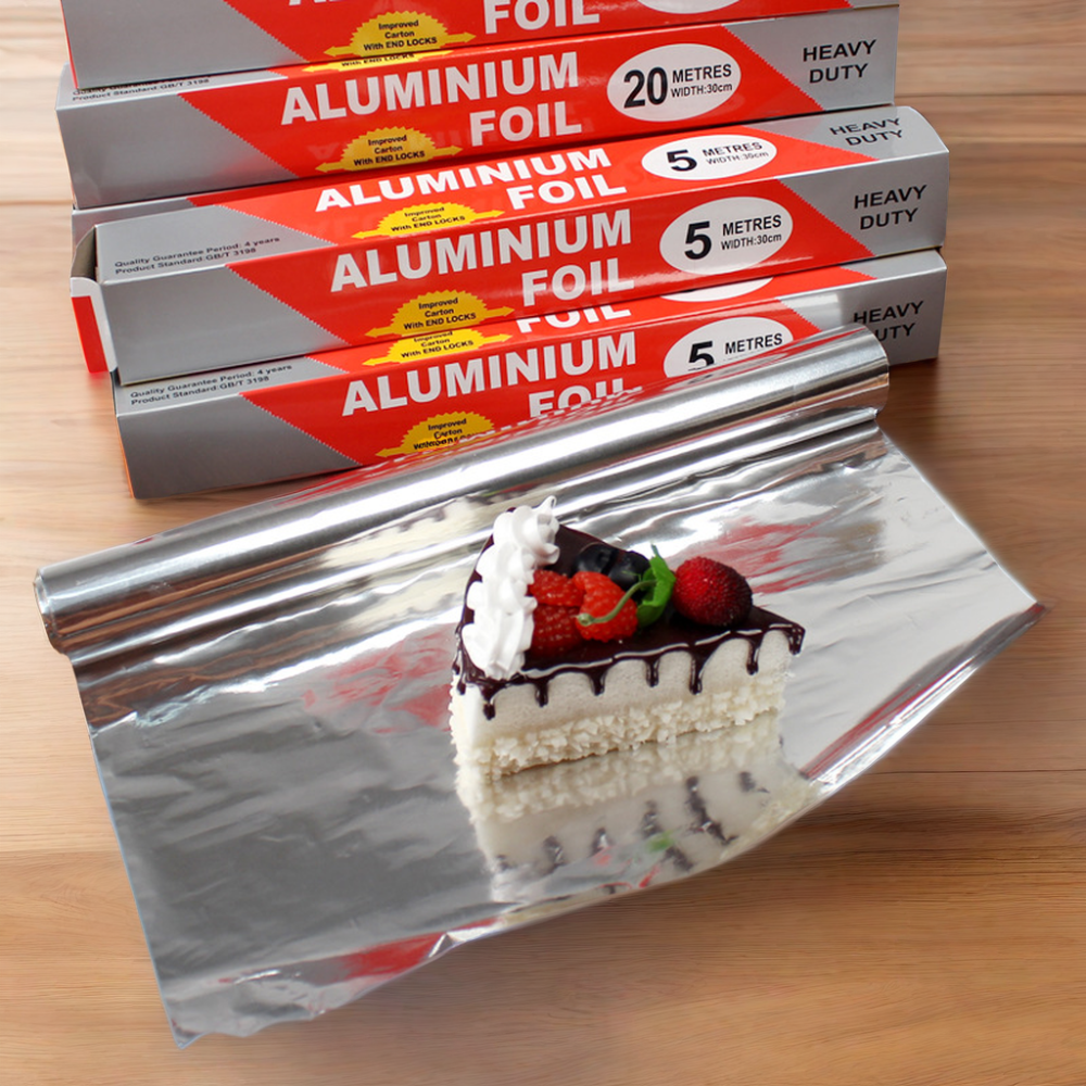 Aluminum Foil Wrap for Food Heavy Duty Aluminum Foil BBQ Silver Foil Rolls for Grilling, Roasting, Baking Perfect for Commercial