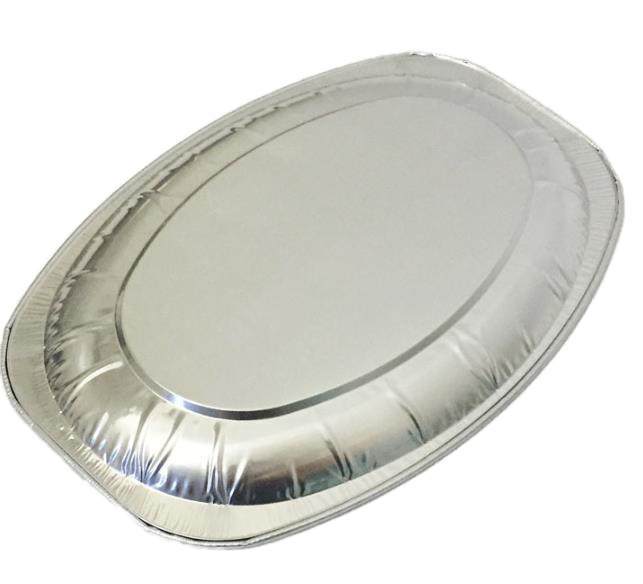 Oval Foil Turkey Tray Disposable Aluminium Catering Platter Cover for Fish and Food Use Metal Foil Catering Platter sheet