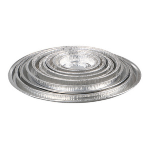 round Food Grade Pizza Pans Factory Direct Sale Disposable Pie Trays Aluminium Foil Food Containers Plate Take Food Containers