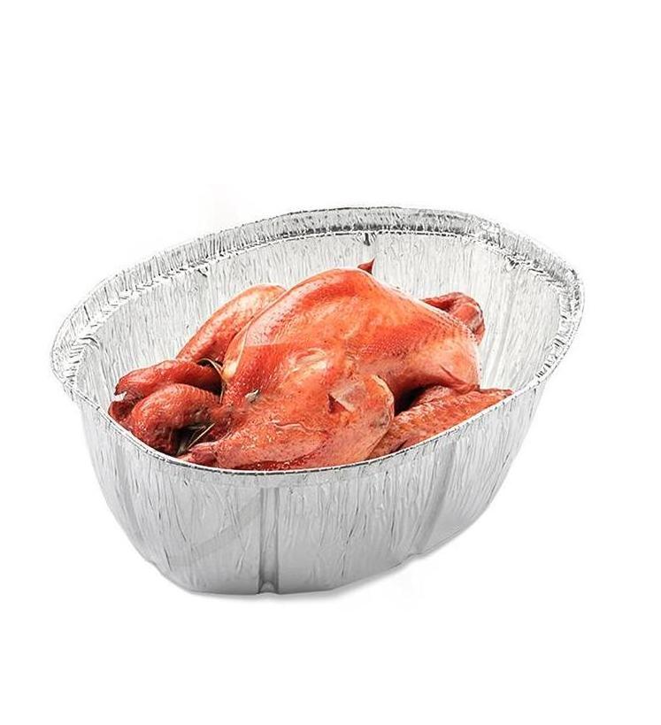 Recycle Disposable round Aluminum Foil Container for Roasting Turkey and Pizza-Durable Foil Tray for Home Kitchens