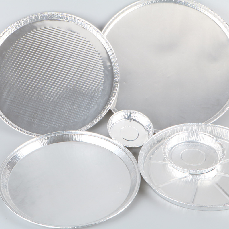 round Food Grade Pizza Pans Factory Direct Sale Disposable Pie Trays Aluminium Foil Food Containers Plate Take Food Containers