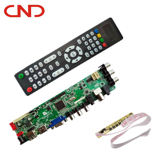 Cheap price V56 2AV LCD LED TV Main board with Remote spare parts for hisense/l g/tcl/samsung panel