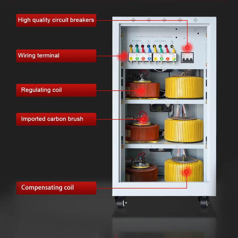 10KVA 20KVA 30KVA three phase AC Voltage Regulator automatic voltage and frequency stabilizer