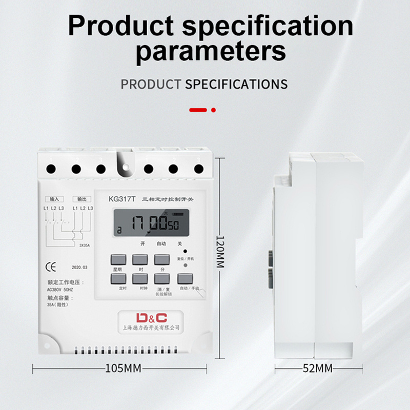 Three Phases 380V 7 Days Weekly Programmable Timer Relay Digital Electronic Microcomputer Time Control Pump Timing Switch