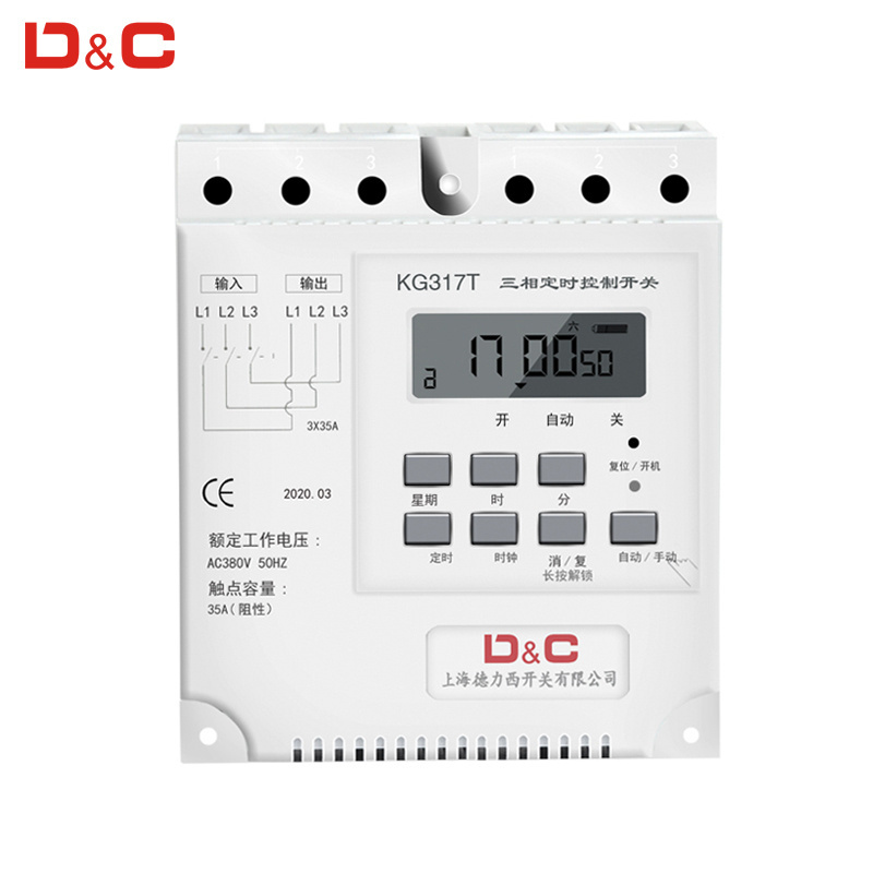 Three Phases 380V 7 Days Weekly Programmable Timer Relay Digital Electronic Microcomputer Time Control Pump Timing Switch