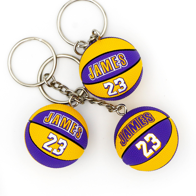 Good quality basketball mini model key holder Lakers keychain