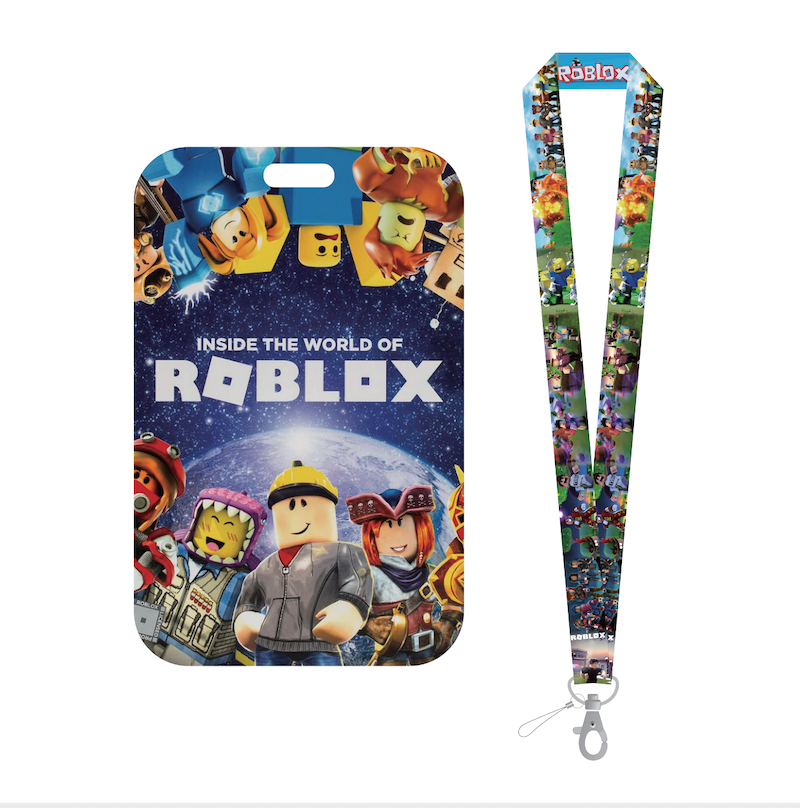 Customized printed ID card badge holders Popular Game Roblox- lanyards keychain with logo printing