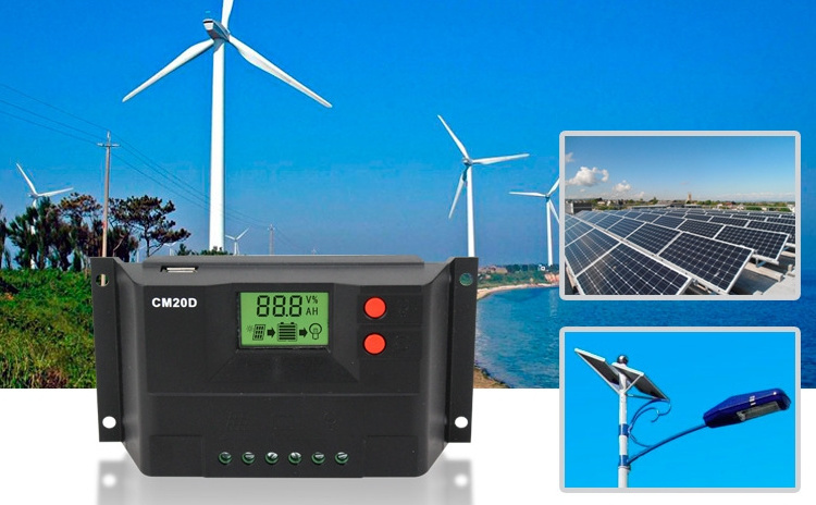 China instructions intelligent tracker controller digital 20a 12v 24v micro smart pwm solar charge controller with LCD USB