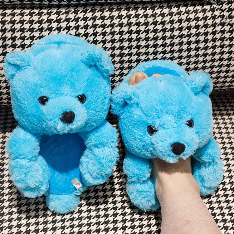 teddi big giant roses superior quality small teddy bear bulk animal skins fur women teddy bear house shoes slipper for sale