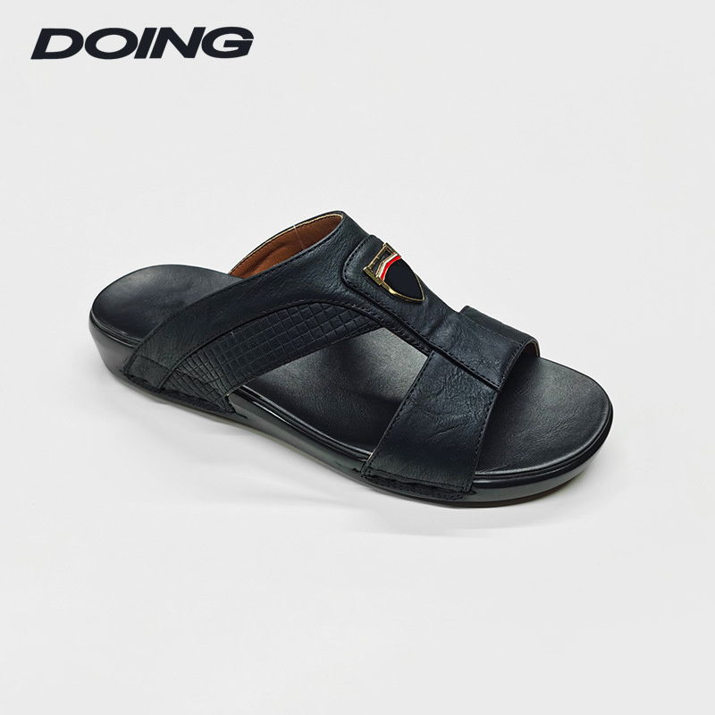 Wholesale 2023 Breathable Flat Luxury Other Leather Slipper Sandale Manufacturers Sandal Arabe En Cuir Pour Homme