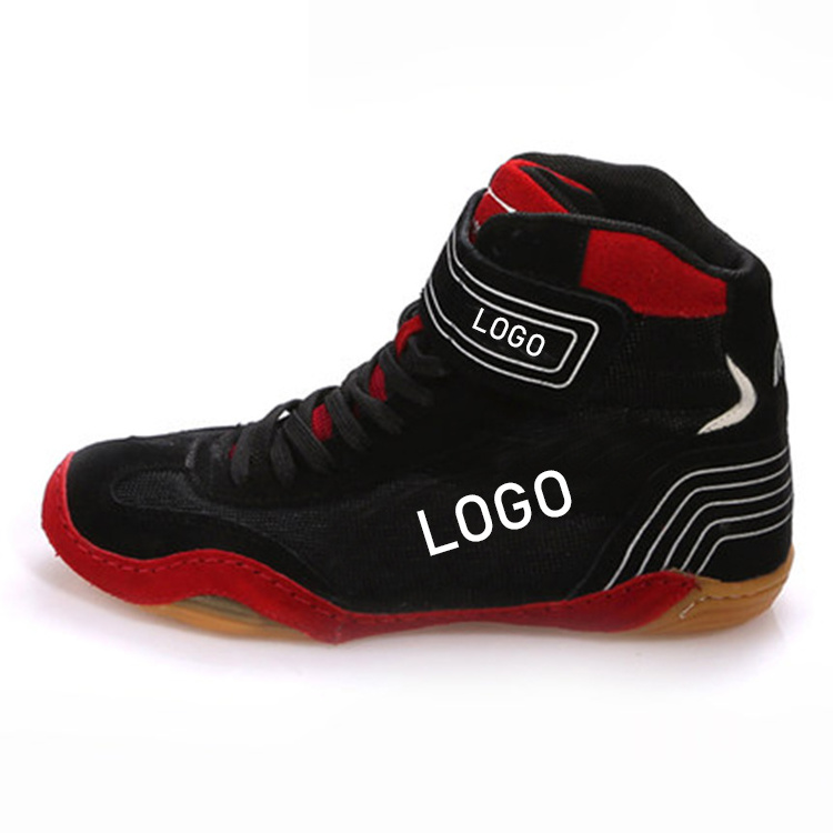 Custom Logo Made Your Own Brand Quality Men Oem Genuine Leather Wrestling Boot Manufacturers Professional Sports Boxing Shoes