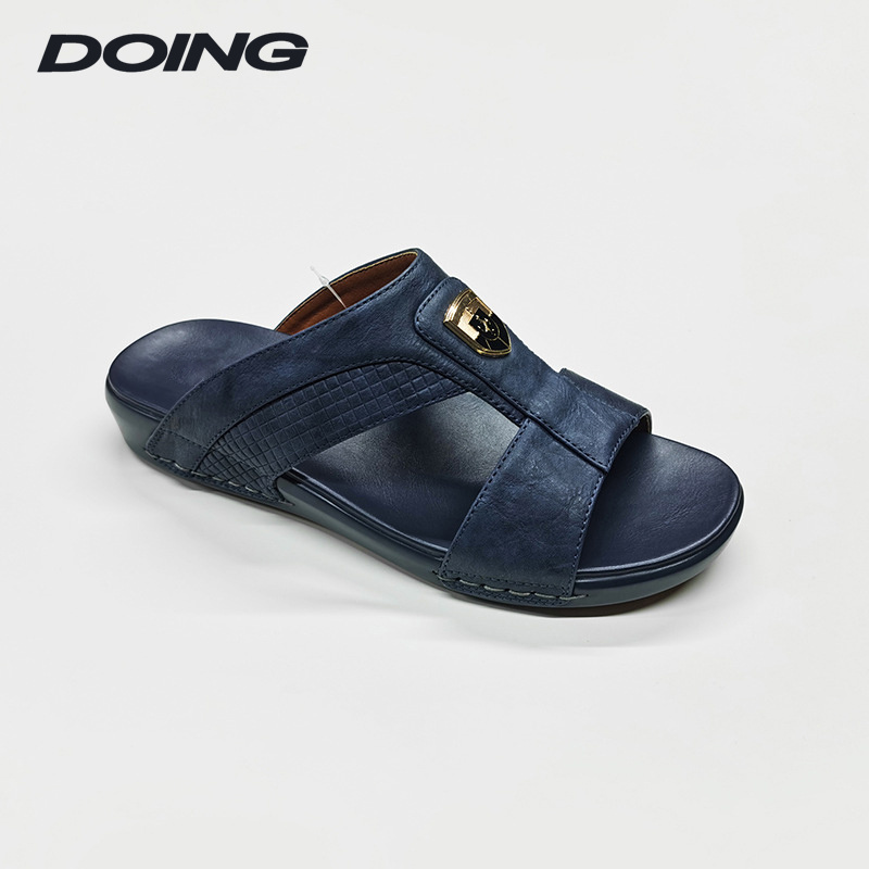 Wholesale 2023 Breathable Flat Luxury Other Leather Slipper Sandale Manufacturers Sandal Arabe En Cuir Pour Homme