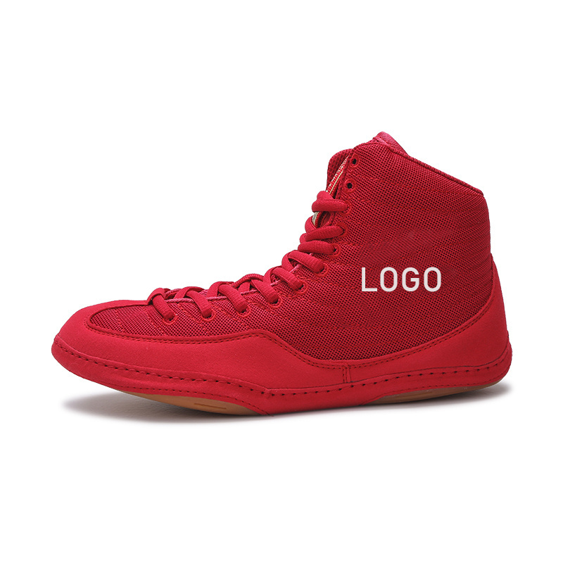 Custom Logo Made Your Own Brand Quality Men Oem Genuine Leather Wrestling Boot Manufacturers Professional Sports Boxing Shoes