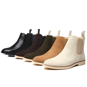 Wholesale Luxury Hommes Hombre High Top Rubber Sole Brown Pure Leather Classic Work Ankle Suede Leather Men's Chelsea Boot