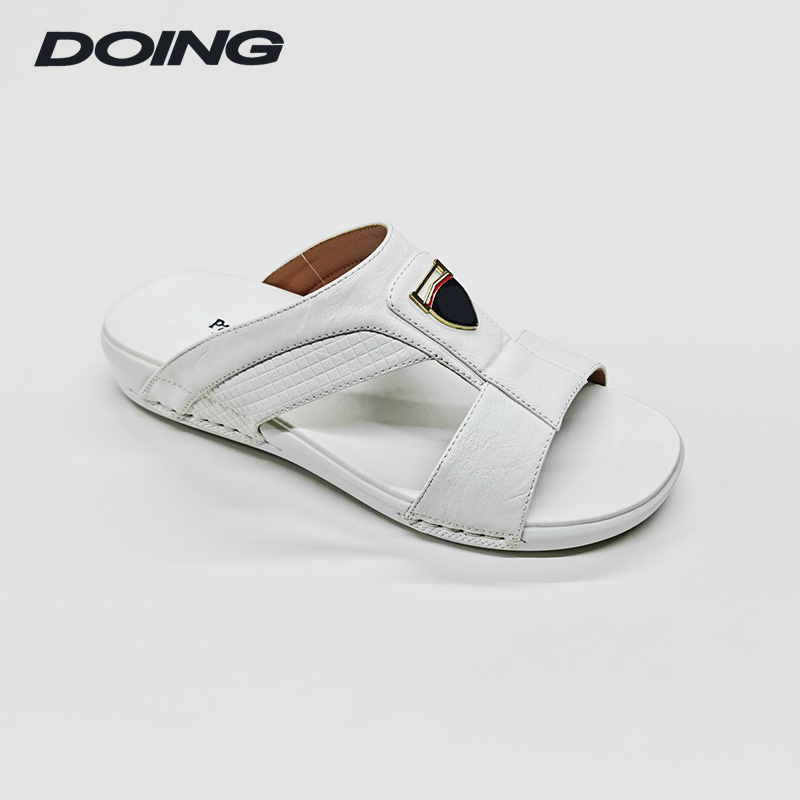 Wholesale 2023 Breathable Flat Luxury Other Leather Slipper Sandale Manufacturers Sandal Arabe En Cuir Pour Homme