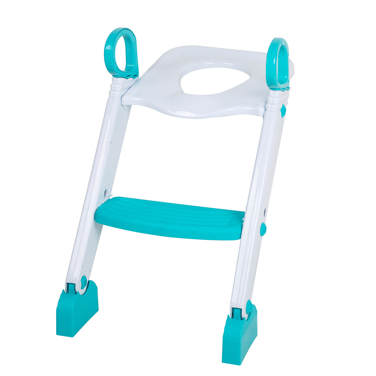 Fold baby toddler plastic potty chair training toilet trainer with handle ladder baby potty seat