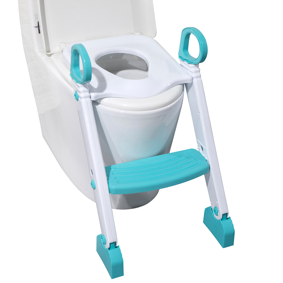 Fold baby toddler plastic potty chair training toilet trainer with handle ladder baby potty seat