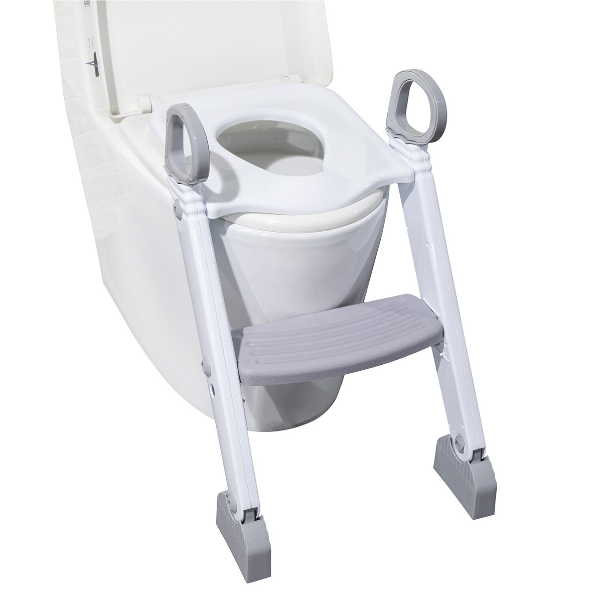 Fold baby toddler plastic potty chair training toilet trainer with handle ladder baby potty seat