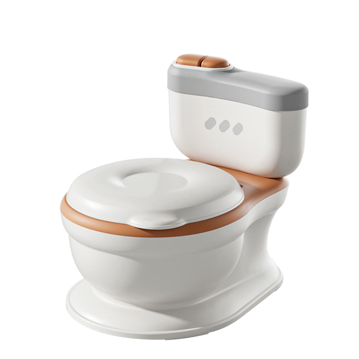 Realistic Potty Training Toilet with Life-Like Flush Button and Sound for Toddlers Kids Potty Chair with Toilet Tissue Dispenser