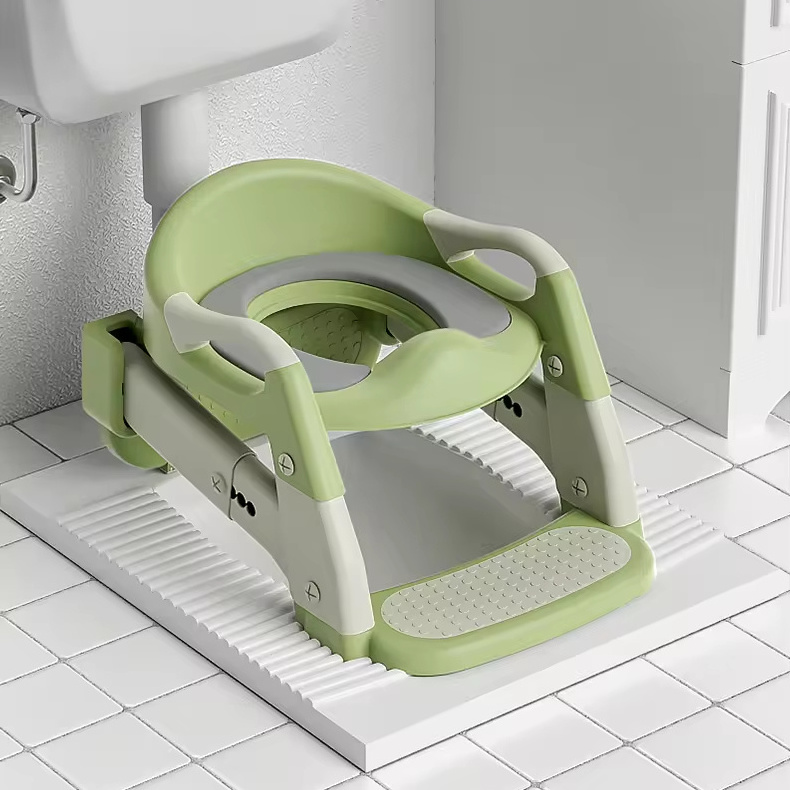 3-in-1 Toilet Potty Training Seat with Step Stool Folding Potty Chair Suitable for Squatting Toilets and Adult Toilets