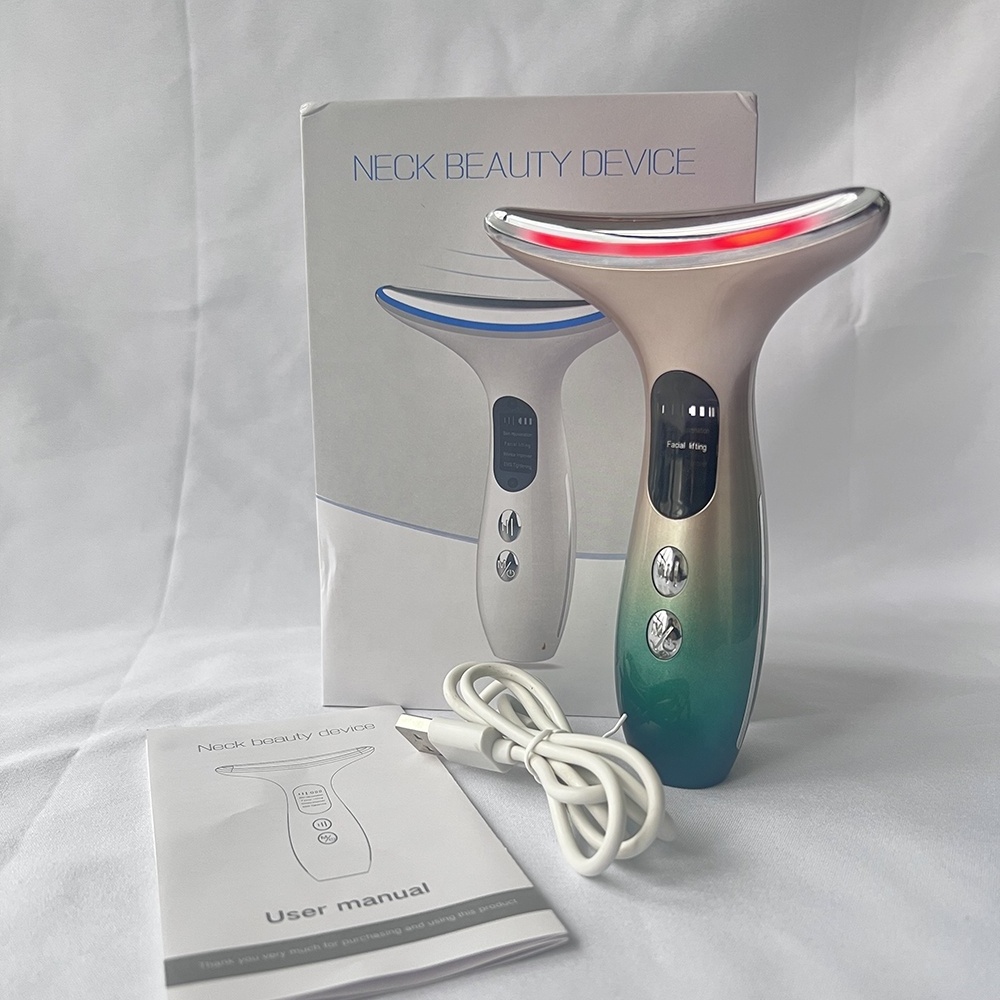 Face and Neck Lift Massager LED Photon Therapy Skin Tightening Face Lifting Machine Face Neck Lifting Massager