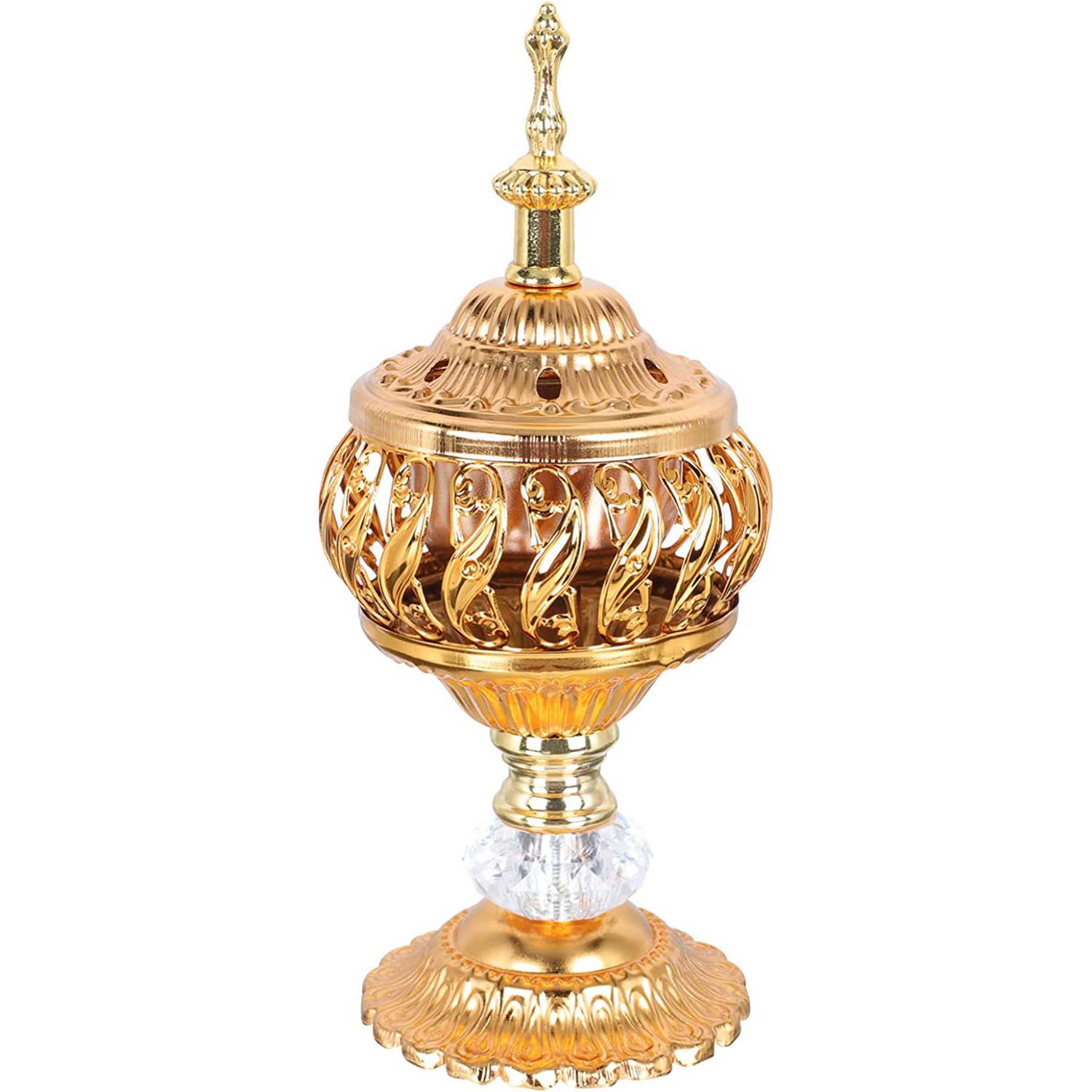 2023 Hot Sales Metal Mubkhar Incense Burner Oud Bakhoor Jar Glass Burner Luxury Arabic Incense Burner