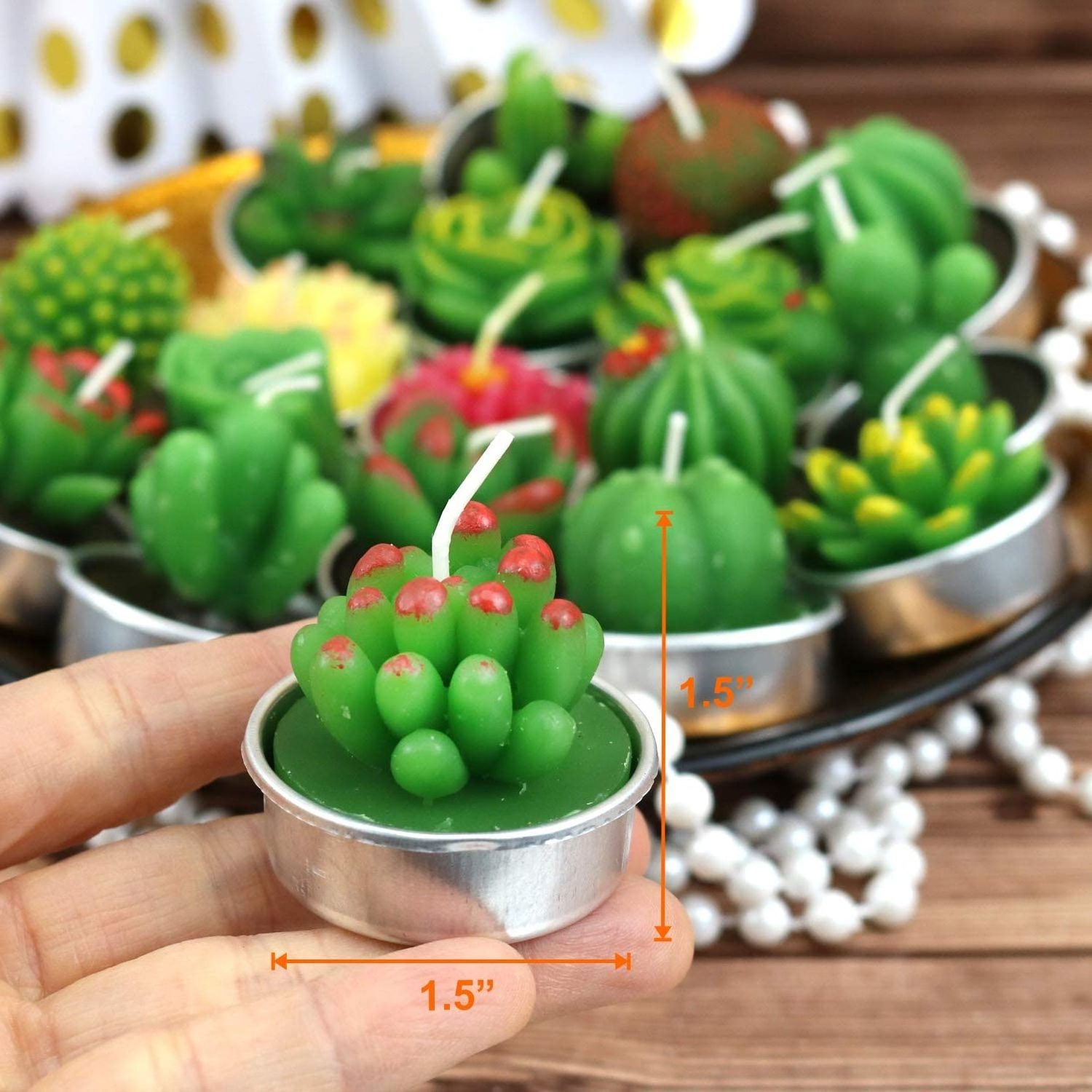 Succulent Cactus Candles Delicate Smokeless Scented Tealight Candles for Home Decor