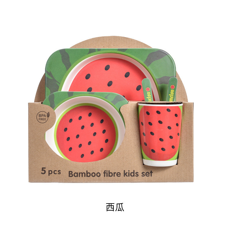 Tabletex Wholesale High Quality Bamboo Fiber Tableware Cartoon tableware set for kids tableware