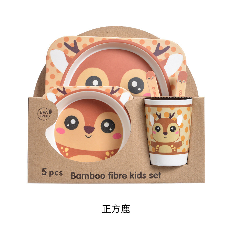 Tabletex Wholesale High Quality Bamboo Fiber Tableware Cartoon tableware set for kids tableware