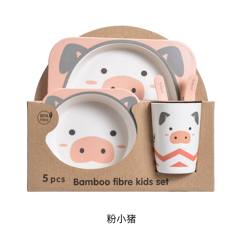 Tabletex Wholesale High Quality Bamboo Fiber Tableware Cartoon tableware set for kids tableware