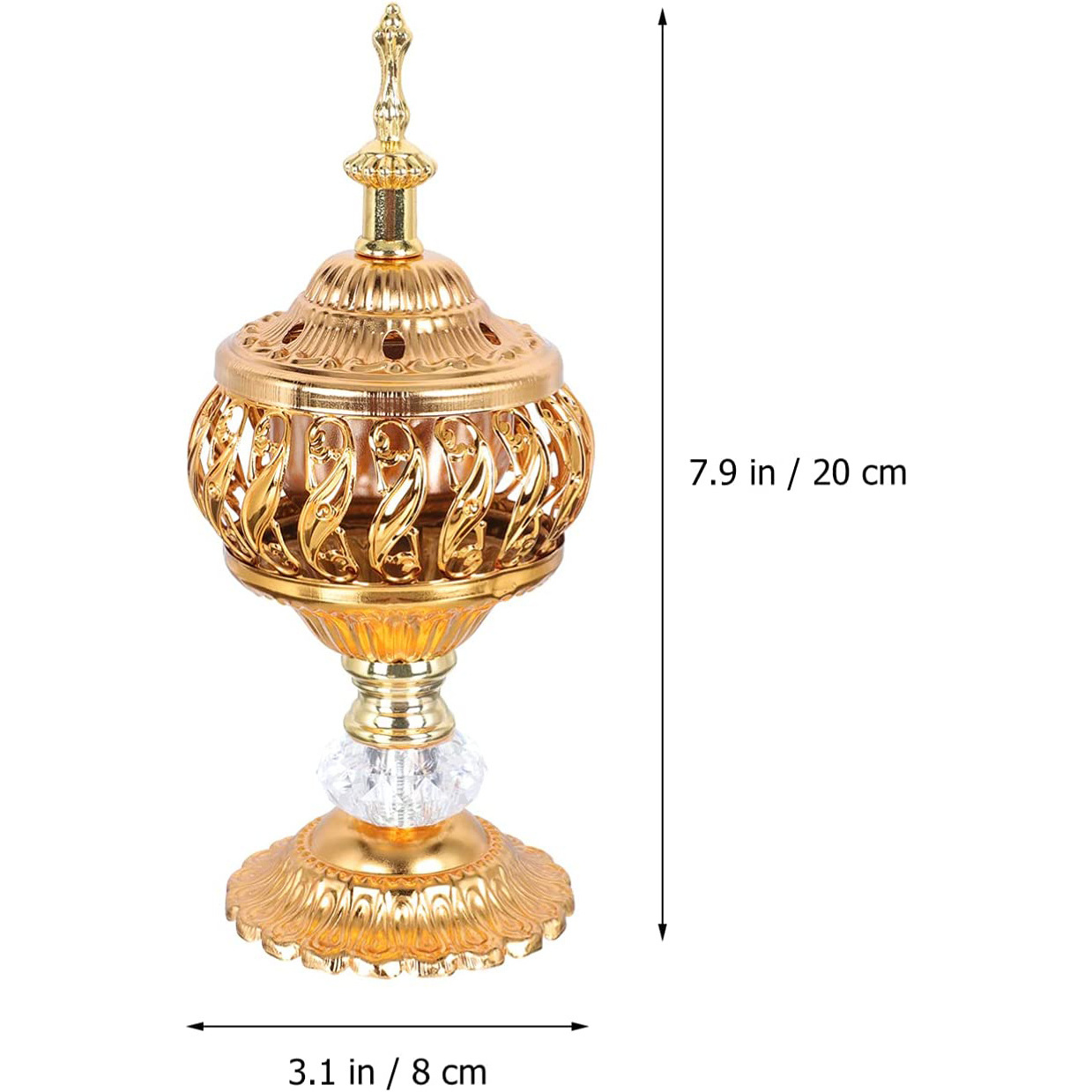 2023 Hot Sales Metal Mubkhar Incense Burner Oud Bakhoor Jar Glass Burner Luxury Arabic Incense Burner