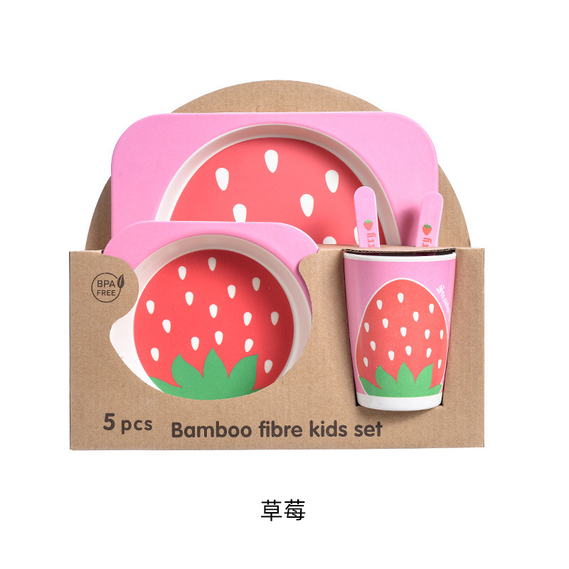 Tabletex Wholesale High Quality Bamboo Fiber Tableware Cartoon tableware set for kids tableware