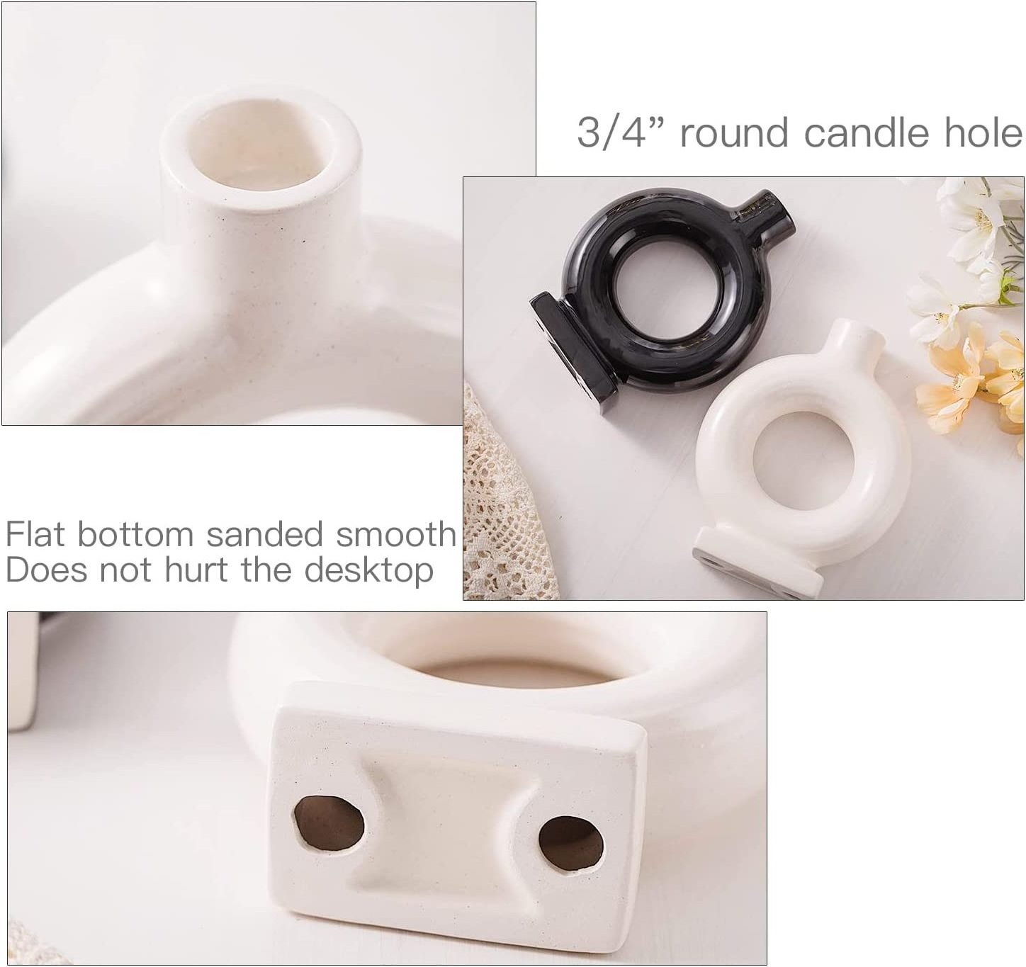 Taper Candle Holder Candlestick Holder Small Ceramic Candle Holder for Fall Wedding Living Room Dining Room Decor