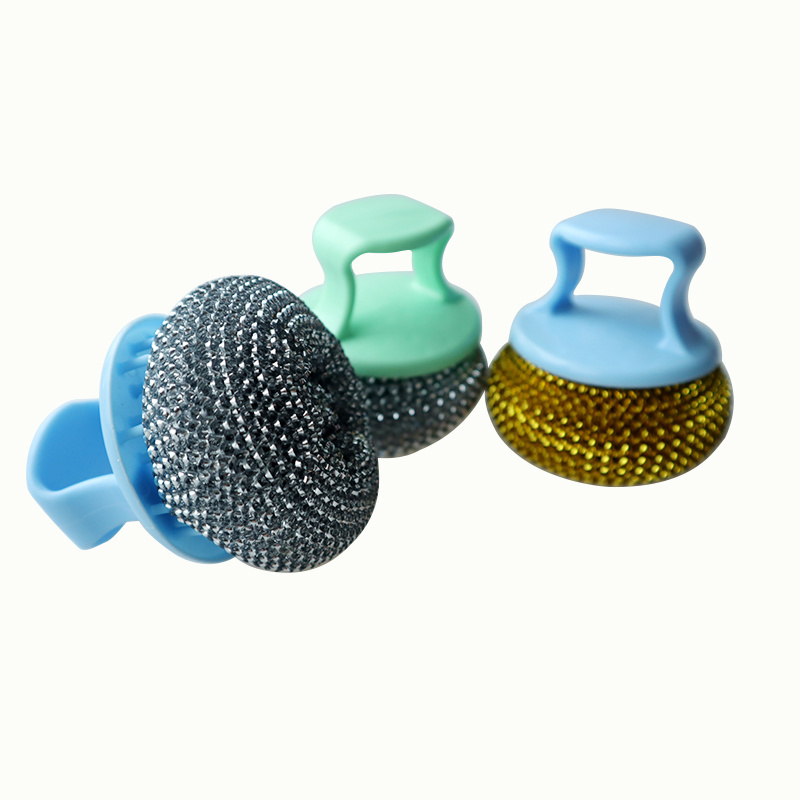 High Quality Cleaning Brush Scrubber, Kitchen Soap Dispense Polyester Dish Bowl Cleaning Brush