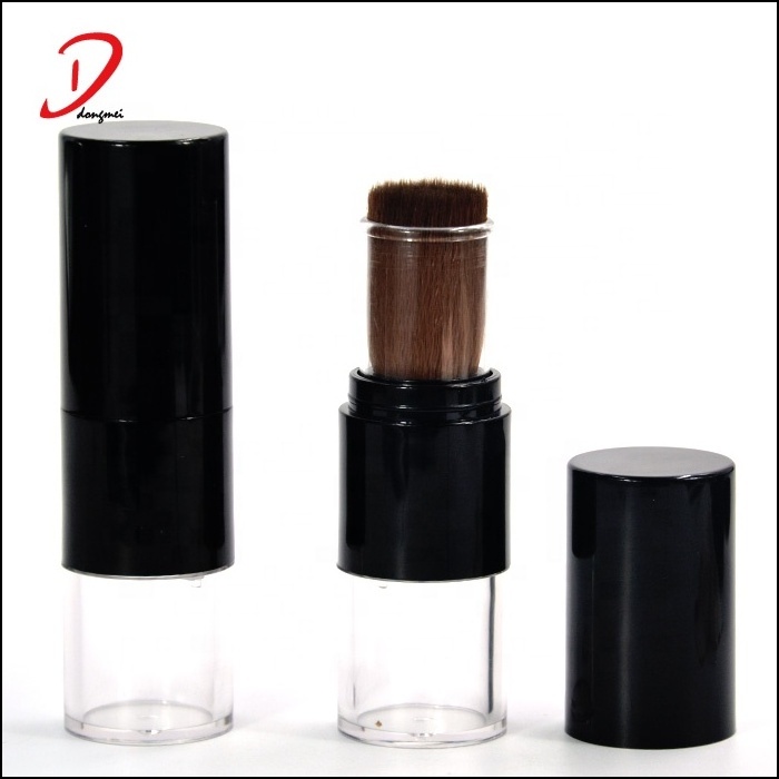 New hot sales cosmetics powder container with brush refillable powder brush