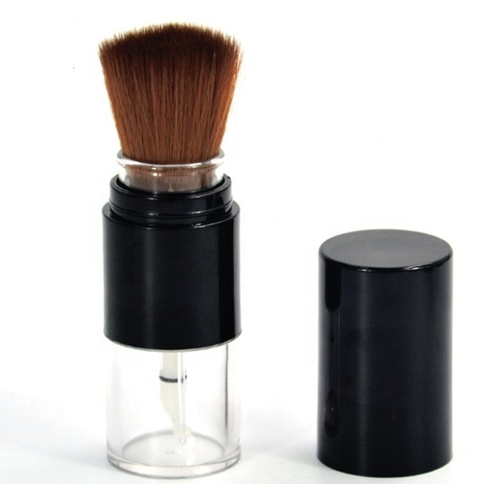 New hot sales cosmetics powder container with brush refillable powder brush