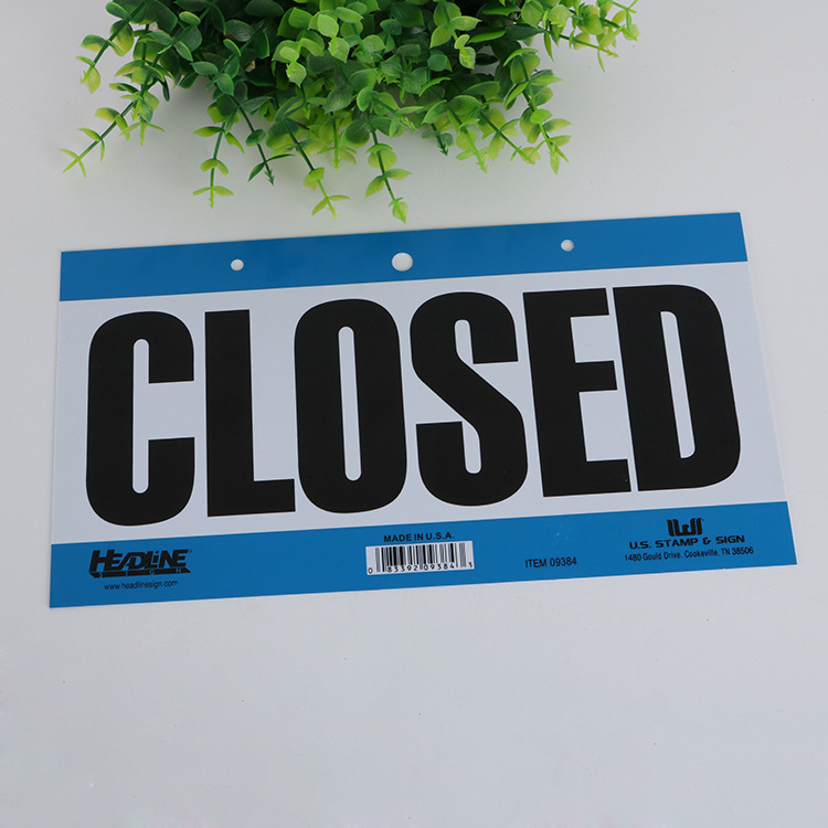 High Quality Custom Plastic Double Sided Acrylic Window Door Open Closed Plaque Sign