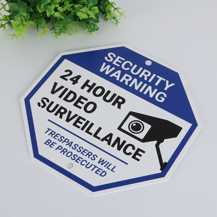 24 Hour Security Surveillance Camera Warning Sign Plastic Safety Warning Yard Sign Plate