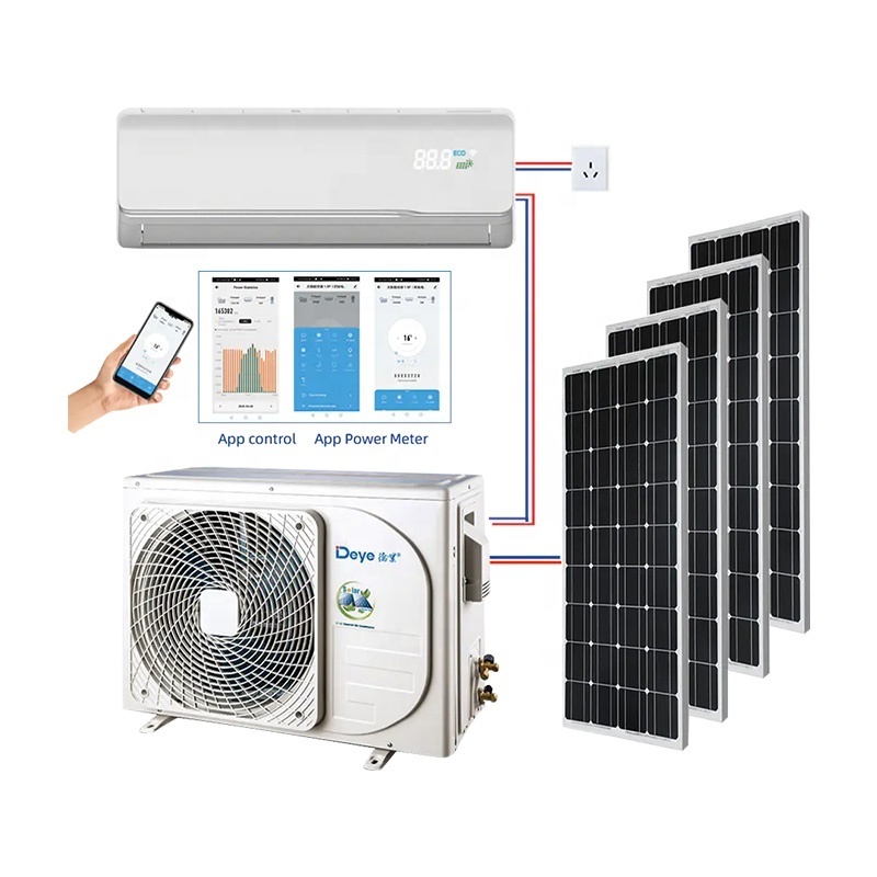 DEYE Solar Powered Air Conditioner OFF GRID DC 48V split hybrid portable AC/DC Solar Air Conditioner