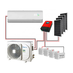 Off Grid Solar Air Conditioner Wall Mounted Split Type Inverter Solar Power AC System Air Cooler With Gel Battery