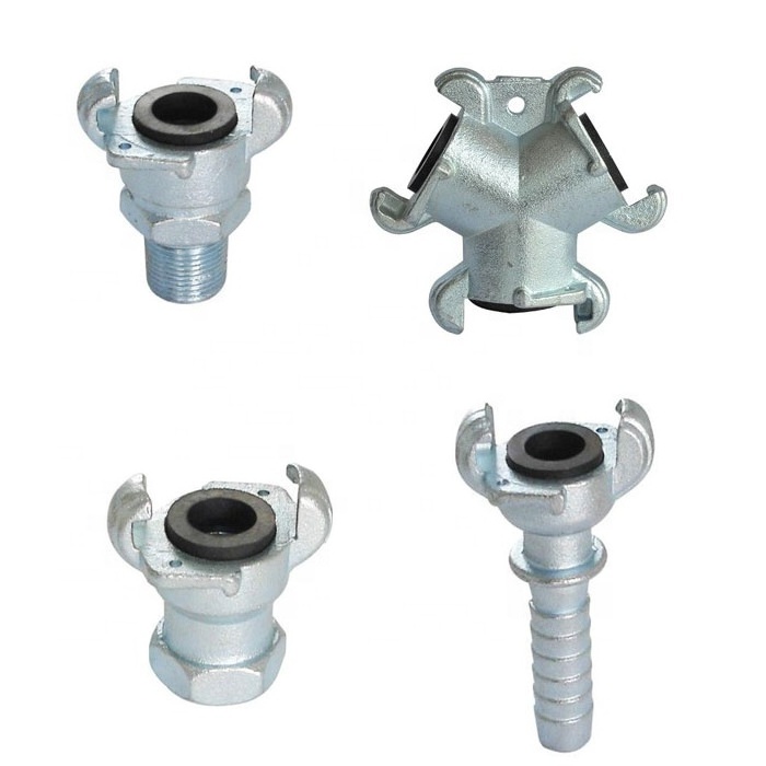 3 way Y fittings fitted with couplings Steel US Chicago type American compressed air claw couplings