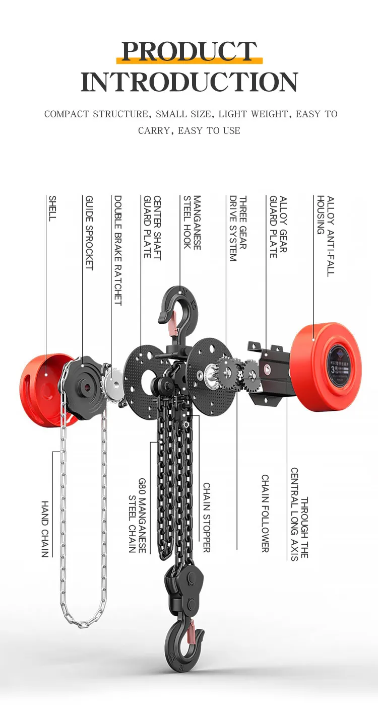 china Arrival CE Certificate G80 Chain Hoist 1 2 3 5 10 20 50 Ton Hand Chain Hoist Manual Chain block