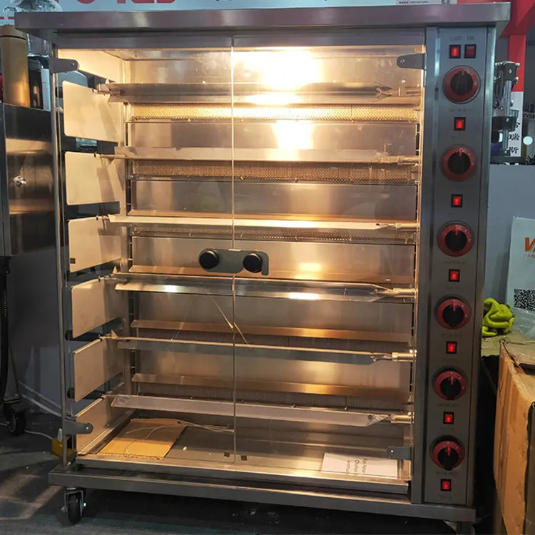 Commercial Stainless Steel Oven Gas Rotary Chicken Roaster Suitable For Restaurants  chicken rotisserie machine