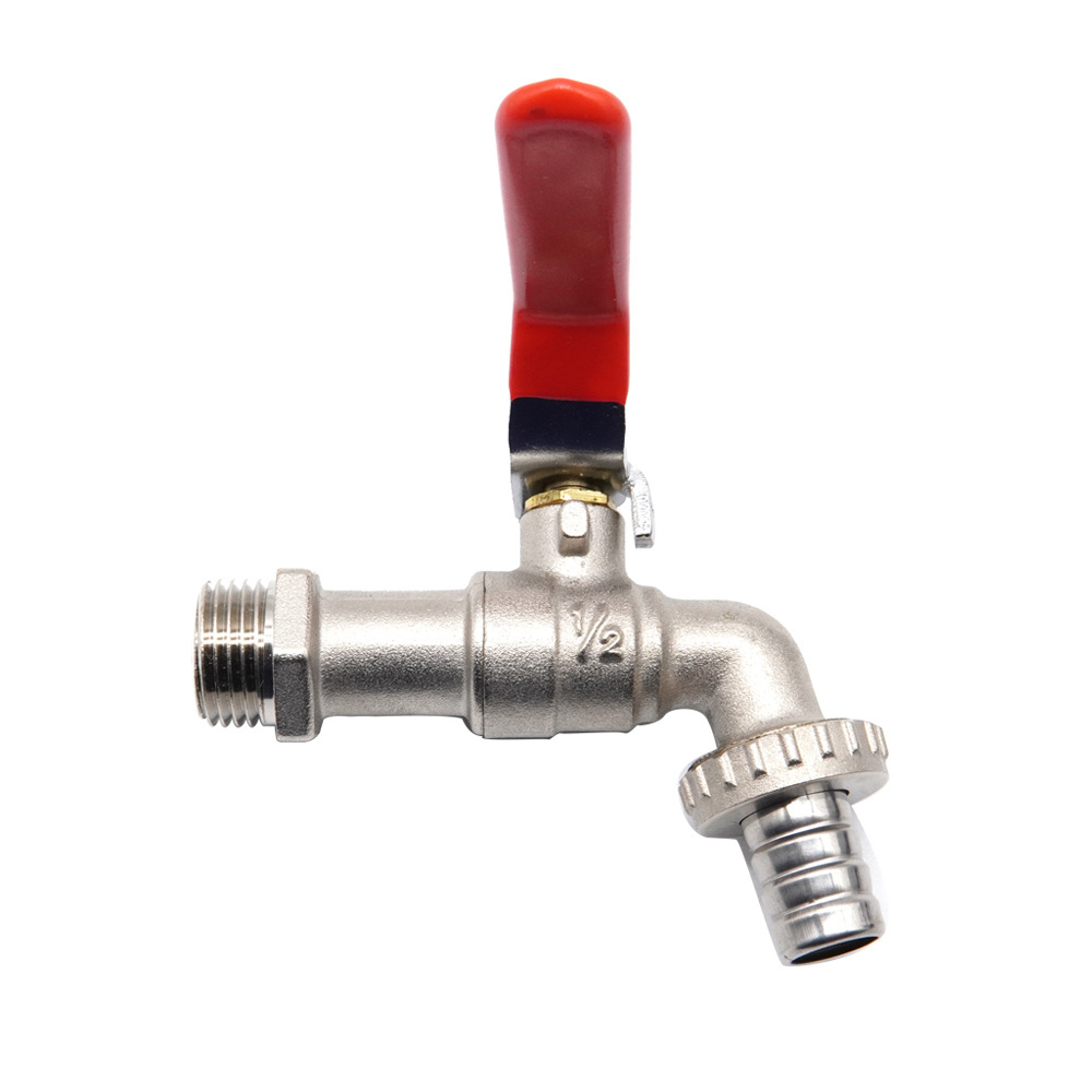 1/2 Manual Control Valves Outdoor Water Taps Plated Brass Garden Bib Tap Single Hole Washing Machine Hose Tap Ball Valve