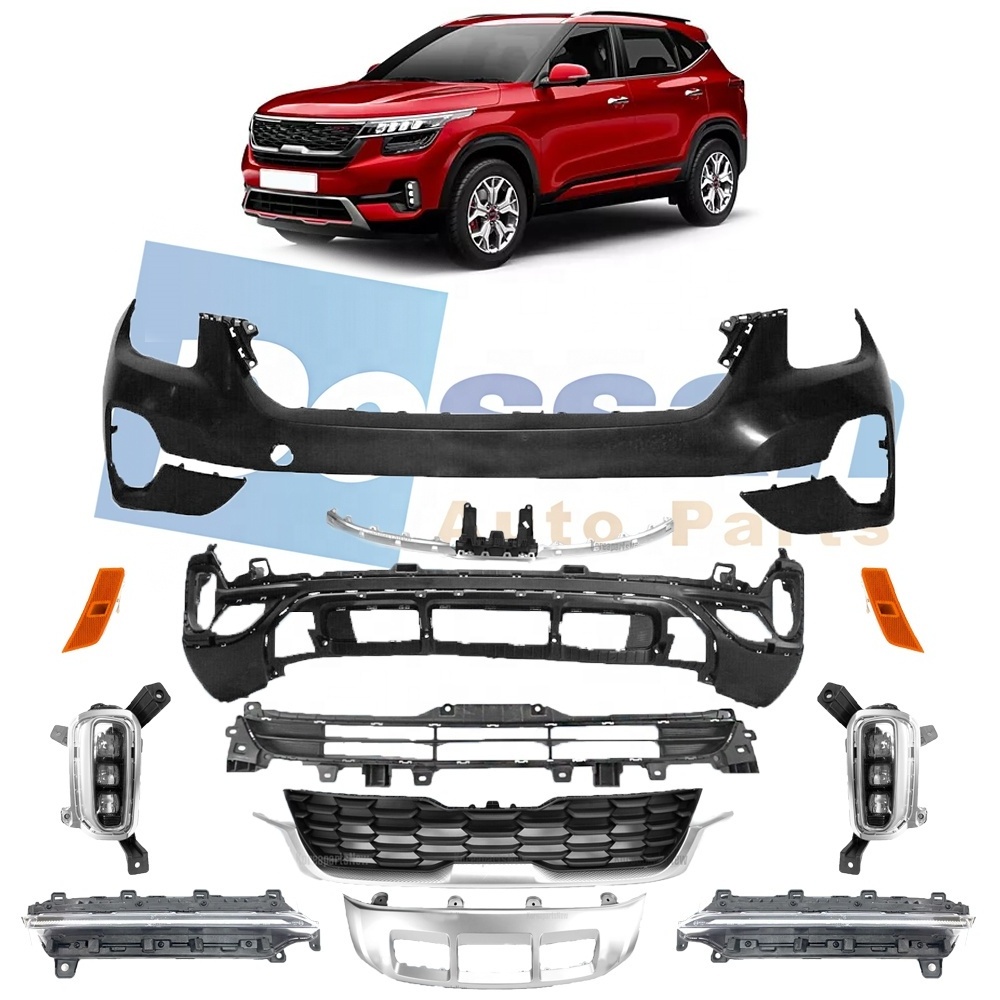 HIGH QUALITY FOR REPLACE OR REPAIR UNIVERSAL PLASTIC CAR BODY KITS FRONT BUMPER WITH LED FOR KIA SELTOS 2020