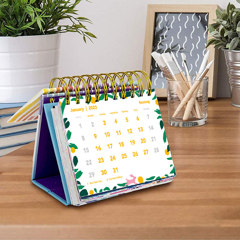 Custom Mini Stand 2024 2025 Motivational 365 Inspirational Daily Flip Table Desk Top Calendar