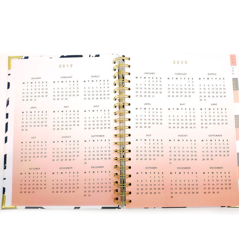 Personalized Custom Printing A5 Spiral Bound Paper Notebook with Golden Corner