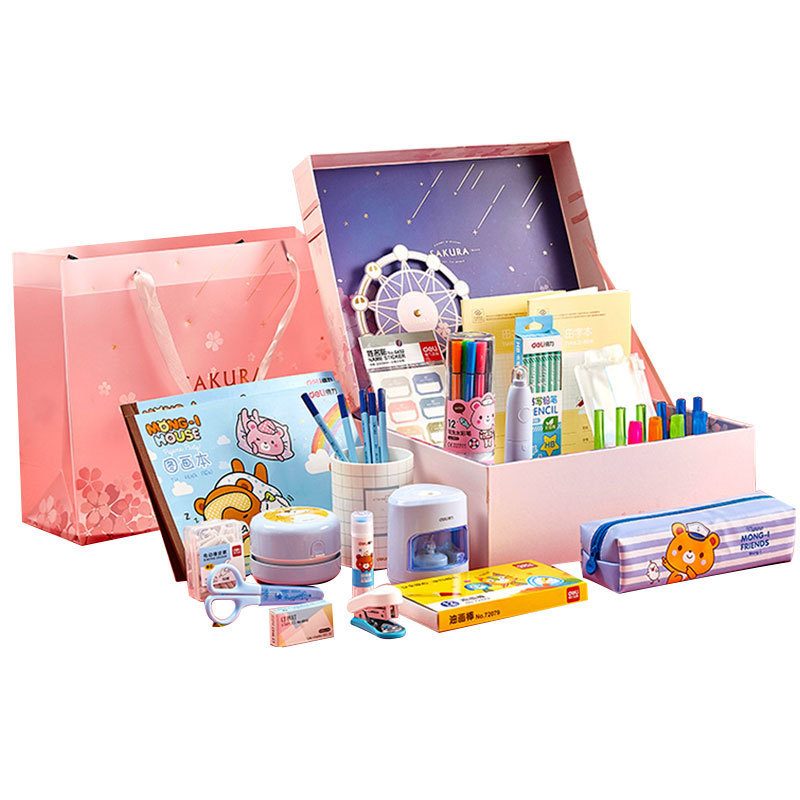 Children Supplies School Supplies Pink Stationery Gift Set