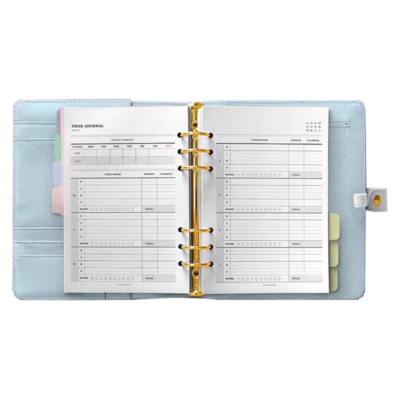 A5 Pu Leather Loose Leaf Pocket Daily Weekly Binder Personal Planner